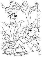 A coloring page of krypto the superdog